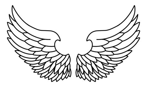 drawing of angel wings|outline drawing of angel wings.